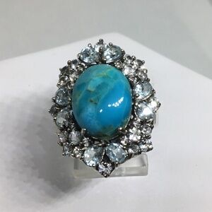 Turquoise and Topaz Ring